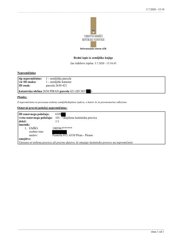 斯洛文尼亚土地登记提取文件 – slovenia_land_register_extract.pdf 高清扫描件