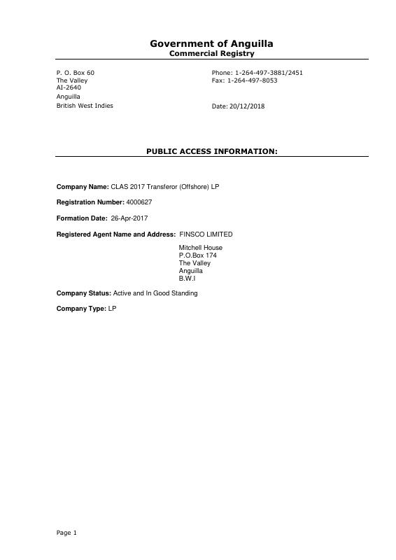 安圭拉 Anguilla 公司注册提取文件 PDF高清扫描件 高清原件/PDF/PSD下载 - 地址证明风控解除