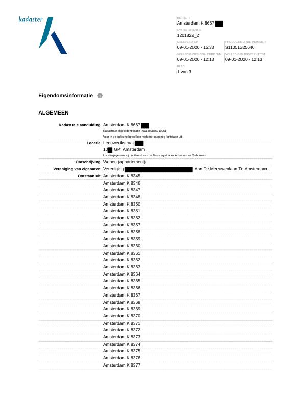 荷兰 Netherlands 土地登记提取文件 PDF高清扫描件下载 高清原件/PDF/PSD下载 - 地址证明风控解除
