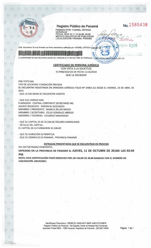 巴拿马 公证注册证书 PDF原件高清扫描件 高清原件/PDF/PSD下载 - 地址证明风控解除