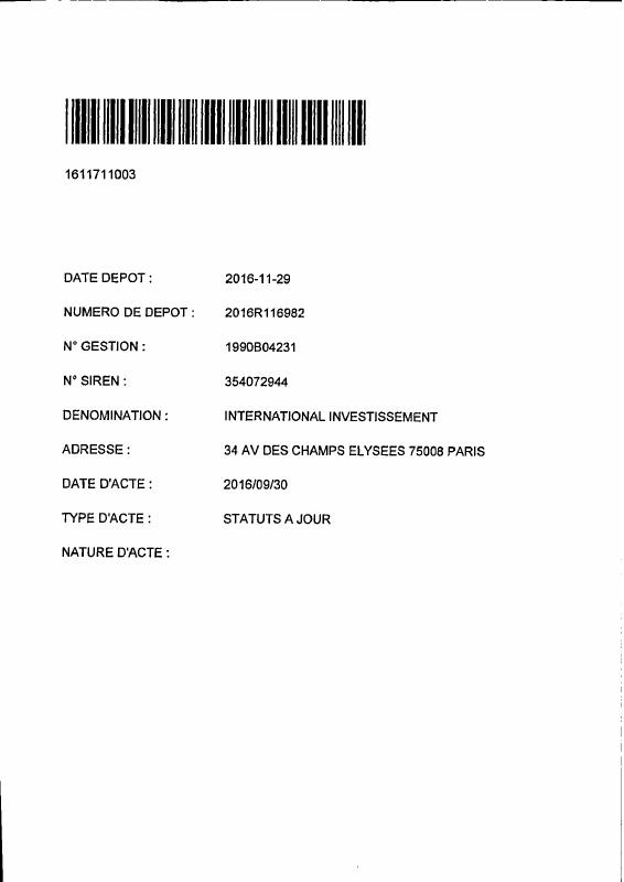 法国 Articles of Association 文件 PDF 原件高清扫描件