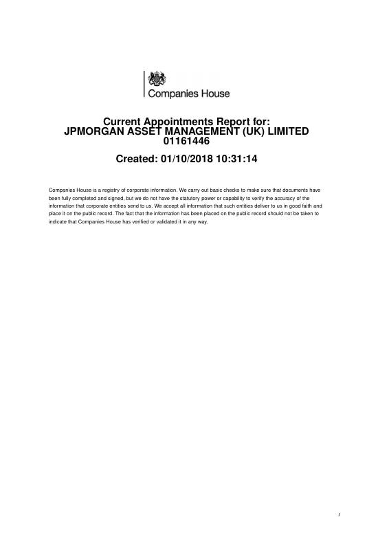 英国 (United Kingdom) JPMORGAN ASSET MANAGEMENT (UK) LIMITED 当前任命报告 PDF高清扫描件