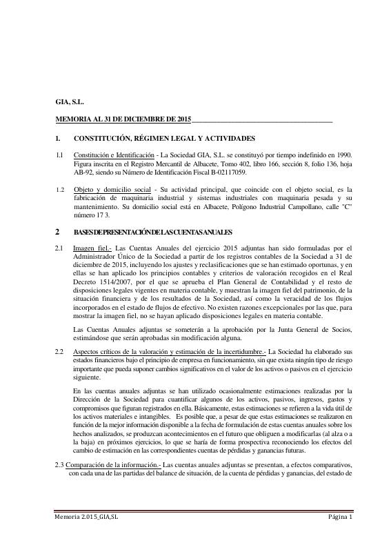 西班牙 GIA, S.L. 2015年度财务报告 PDF原件高清扫描件