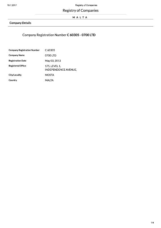 马耳他 Trade Register Extract 文件原件PDF样本下载 高清原件/PDF/PSD下载 - 地址证明风控解除