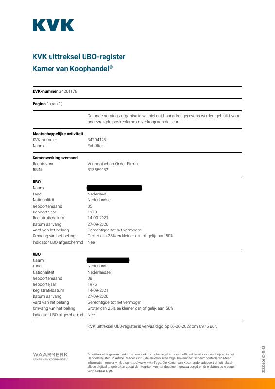 荷兰 Beneficial Owner 注册信息提取文件 PDF高清扫描件 高清原件/PDF/PSD下载 - 地址证明风控解除