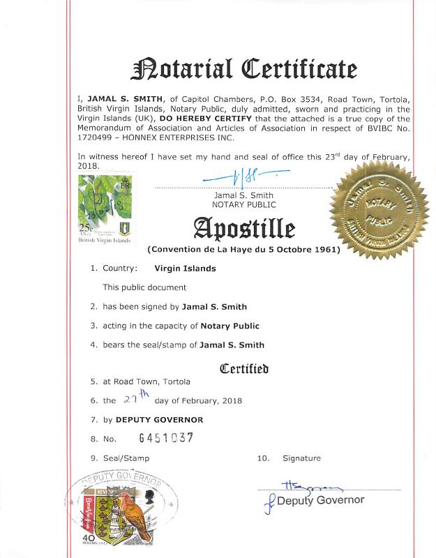 英属维尔京群岛 Memorandum of Association 文件 PDF 原件高清扫描件 高清原件/PDF/PSD下载 - 地址证明风控解除
