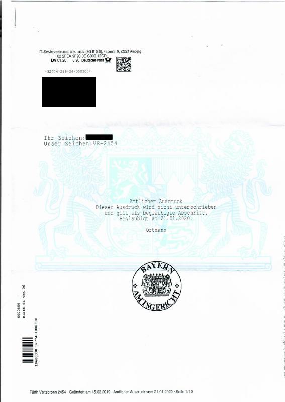 德国 Land Register Extract 文件下载 | 高清PDF原件样本