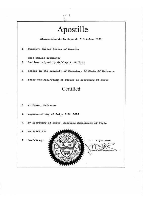 美国 Delaware 公司注册证明文件 PDF 高清扫描件下载 高清原件/PDF/PSD下载 - 地址证明风控解除