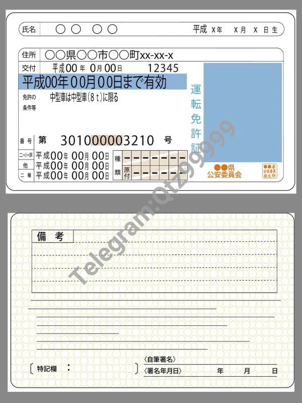 Japan Driver License Template日本驾照/驾驶证AI/EPS模板（V2版）