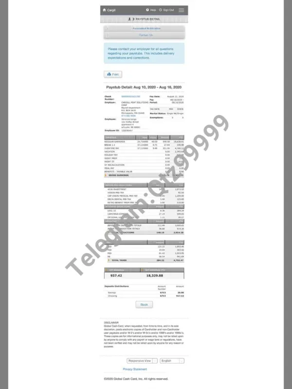 Experian Bank Statement银行账单/KYC地址证明pdf模板
