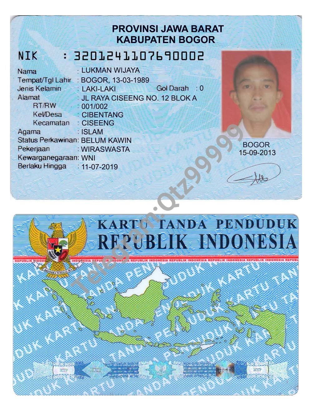 东南亚 | Indonesia印度尼西亚/印尼ID卡/身份验证卡photoshop/PS/PSD模板（V1） 高清原件/PDF/PSD下载 - 地址证明风控解除