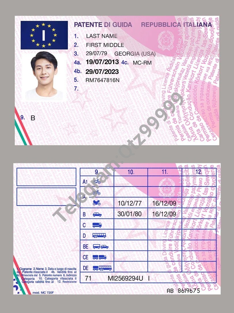 欧盟|Italy DL意大利驾照/驾驶证PSD/photoshop模板(V1) 高清原件/PDF/PSD下载 - 地址证明风控解除