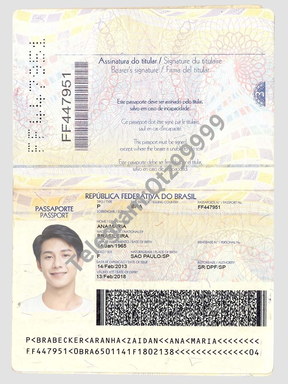 南美|Brazil Passport Template巴西护照PS/Photoshop/PSD模板（V1版）