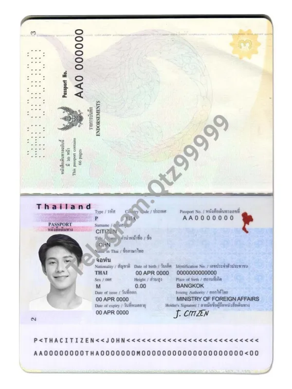 东南亚|Thailand Passport泰国护照PSD/Photoshop/PS模板