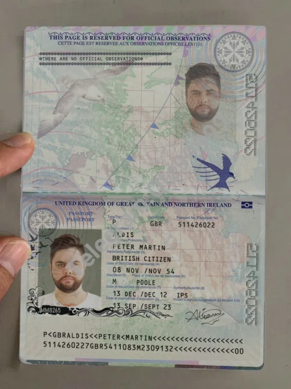欧洲|UK/England Passport英国护照PSD/Photoshop/PS模板-老版本