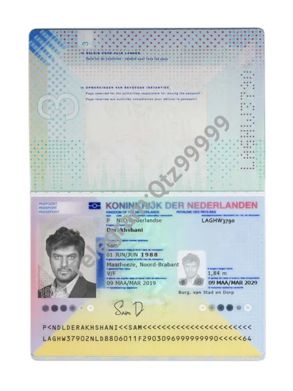 欧盟|Netherlands Passport荷兰护照PS/Photoshop/PS模板