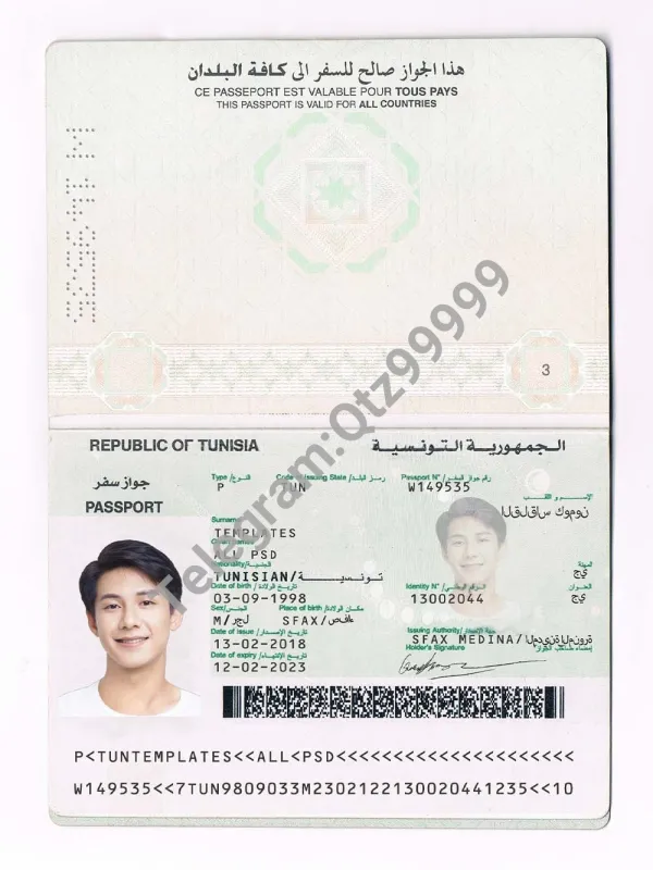 非洲 北非 Tunisia Passport突尼斯护照 PSD预览图