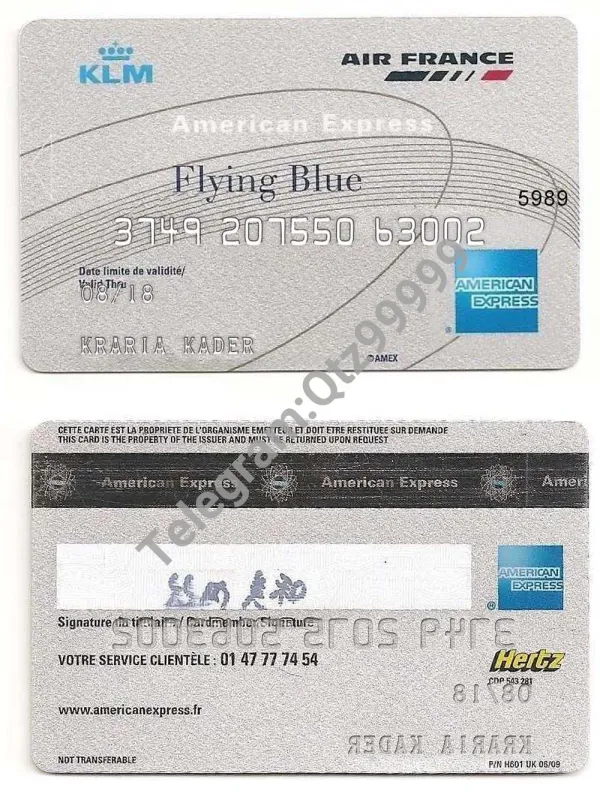 American Express KLM Air France Card美国运通Flying Blue信用卡PS/PSD模板