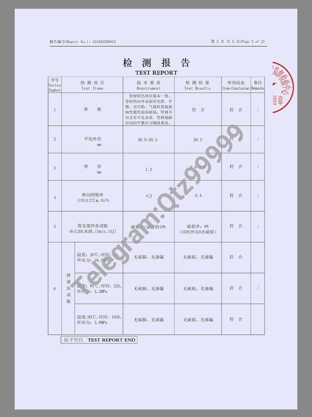 Chinese Chemical Building Materials Test Report通用版化学建材检测报告模版 高清原件/PDF/PSD下载 - 地址证明风控解除
