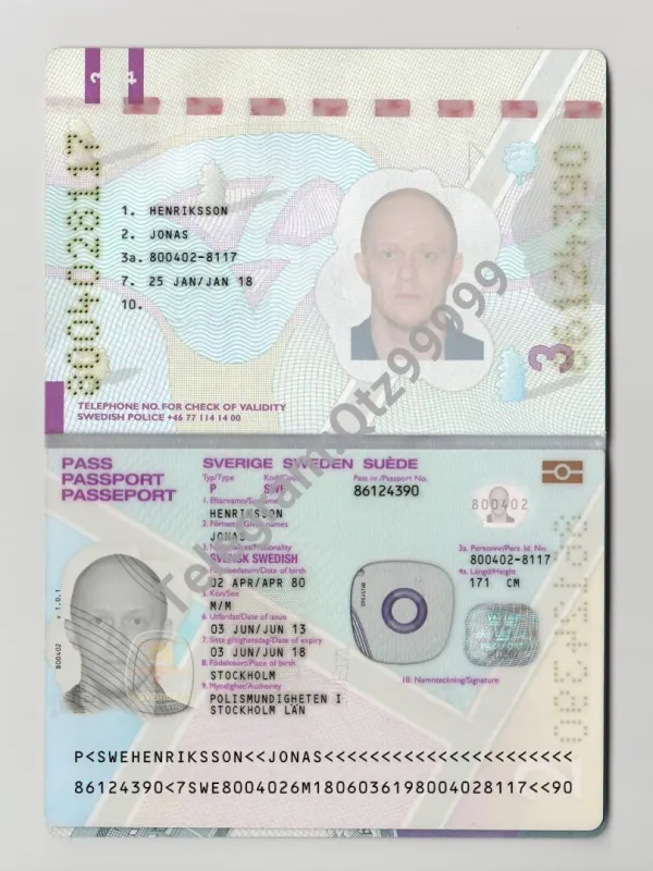 欧洲|北欧|Sweden Passport瑞典护照PSD/photoshop/PS模板（V1版）