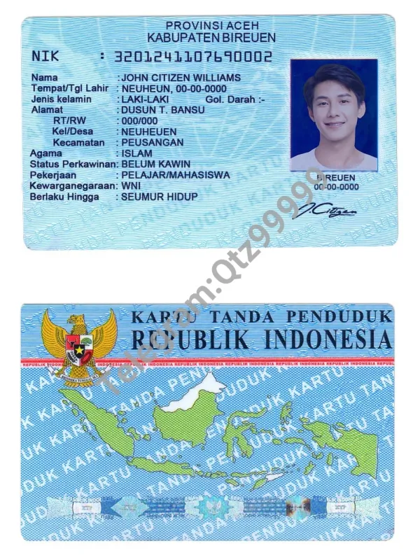 东南亚 | Indonesia印度尼西亚/印尼ID卡/身份验证卡photoshop/PS/PSD模板（V2）