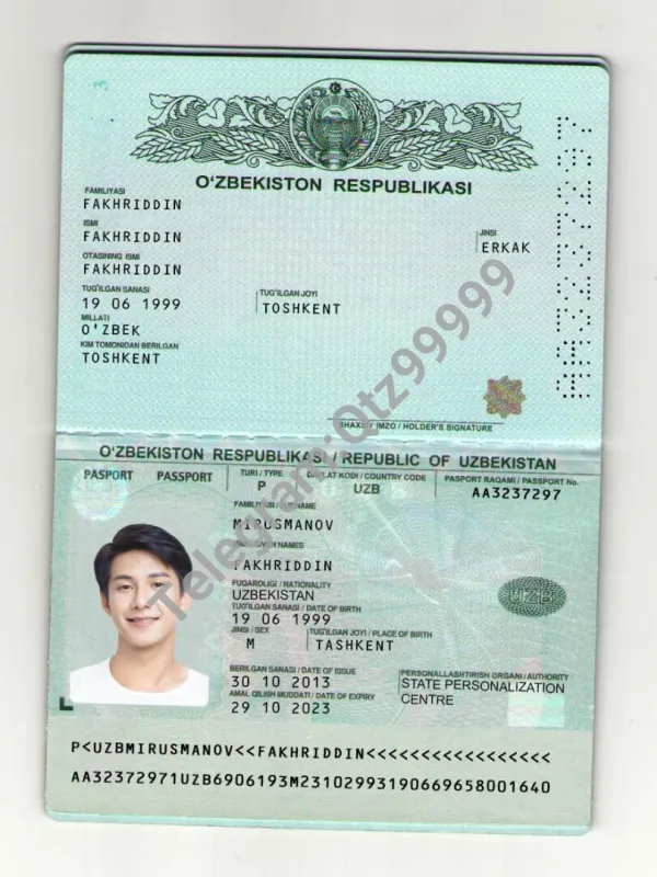 西亚|中亚|Uzbekistan Passport乌兹别克斯坦护照PSD模板/photoshop/PS
