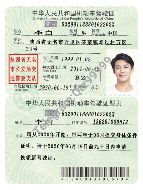 中国|China/Chinese Drivers License/DL驾照/驾驶证ps/photoshop/PSD模板（V1）