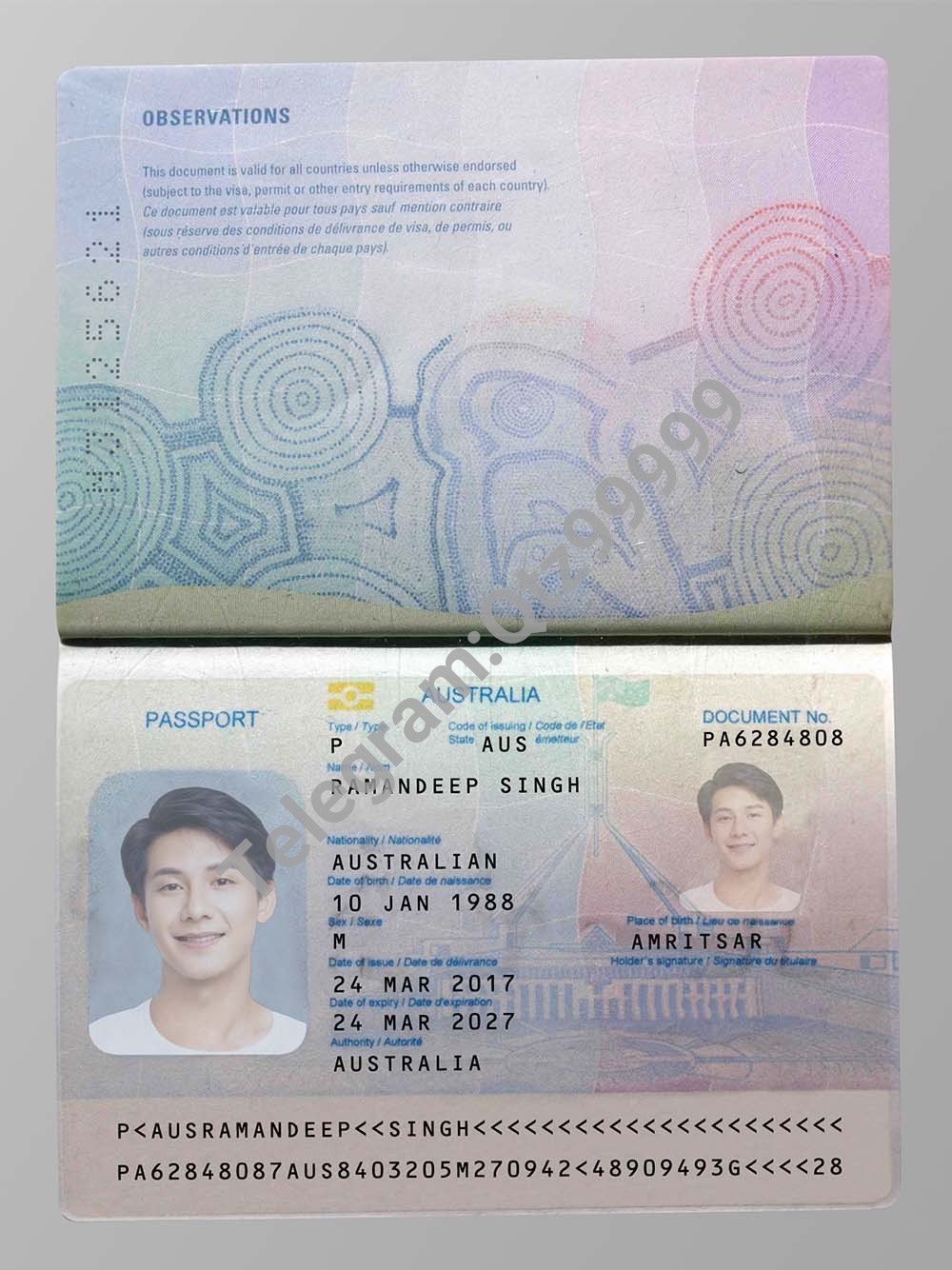 澳洲|Australia Passport澳大利亚护照PS/Photoshop/PSD模板(V2版) 高清原件/PDF/PSD下载 - 地址证明风控解除