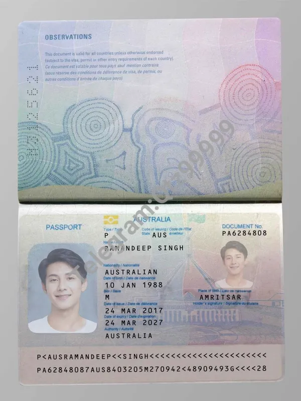 澳洲|Australia Passport澳大利亚护照PS/Photoshop/PSD模板(V2版)