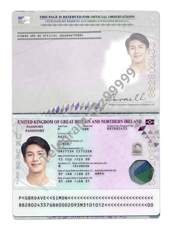 欧洲|UK Passport英国最新版Passport护照PSD模板/Photoshop/PS