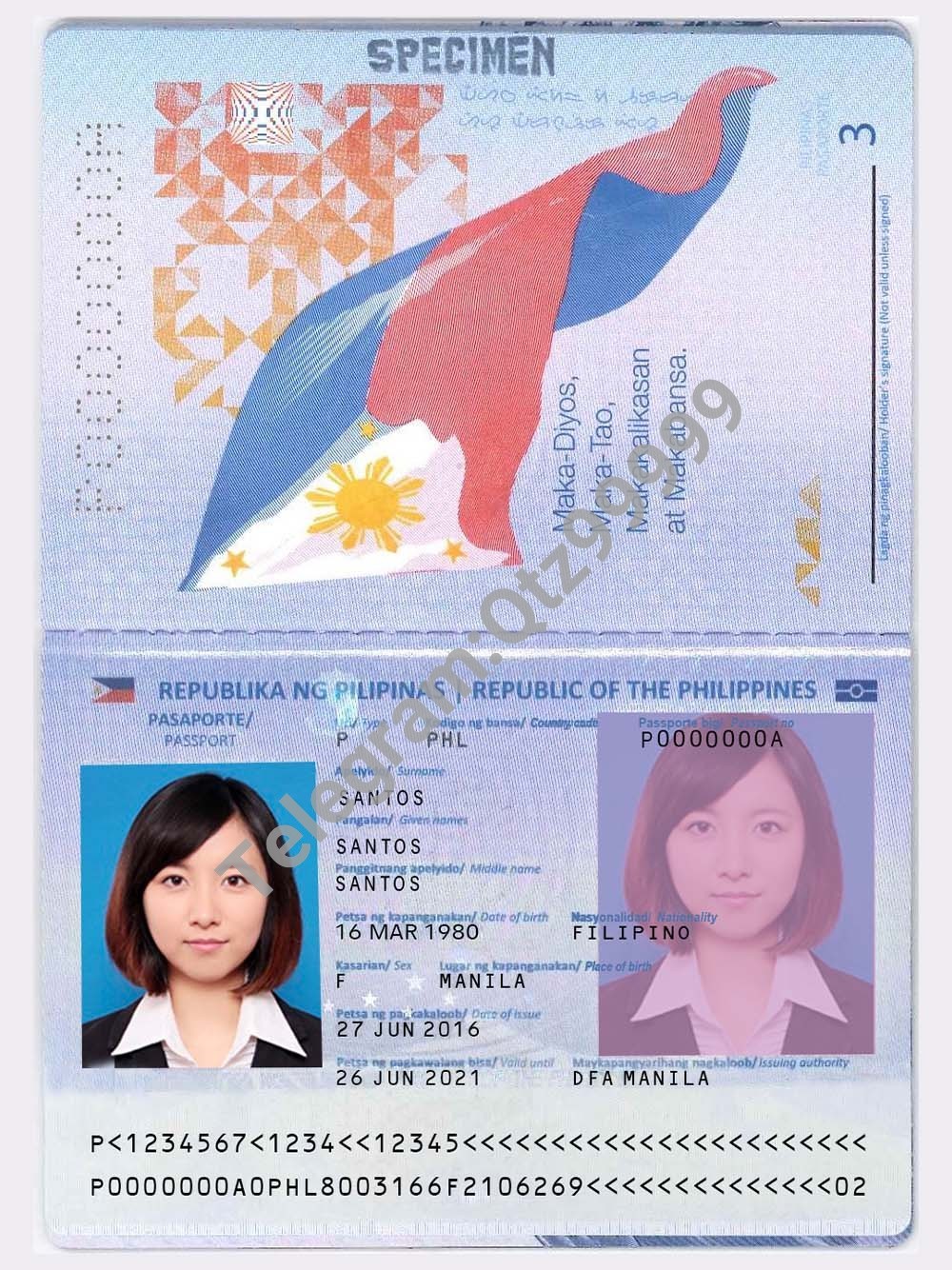 东南亚|Philippines Passport菲律宾新版护照PS/Photoshop/PSD模板（V2） 高清原件/PDF/PSD下载 - 地址证明风控解除