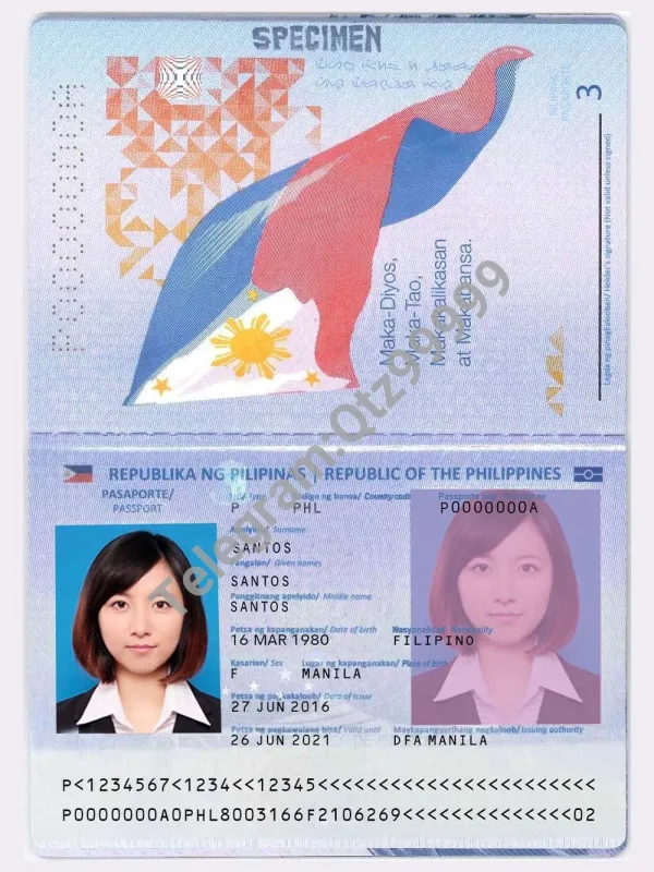 东南亚|Philippines Passport菲律宾新版护照PS/Photoshop/PSD模板（V2）