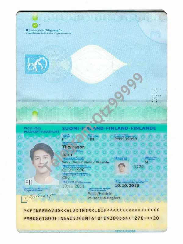 欧盟|北欧|Finland Passport芬兰护照PS/Photoshop/PSD模板（V2版）