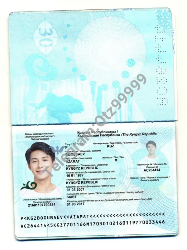 西亚|中亚|Kyrgyzstan Passport吉尔吉斯斯坦护照PSD模板/photoshop/PS