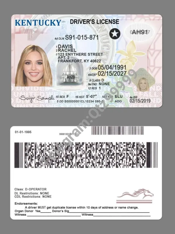 USA美国肯塔基州Kentucky DL新版驾驶证/驾照高质量PSD/PS模板