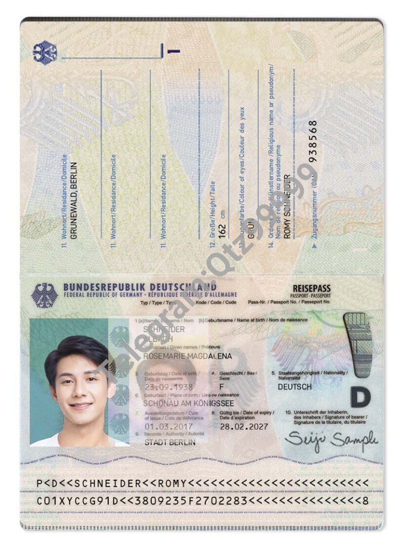 欧盟|Germany Passport德国新版护照PSD/photoshop/ps模板