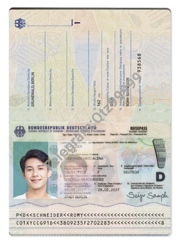 欧盟|Germany Passport德国新版护照PSD/photoshop/ps模板