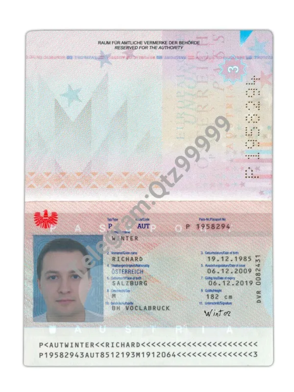 欧盟|Austria Passport奥地利护照PSD/Photoshop/PS模板