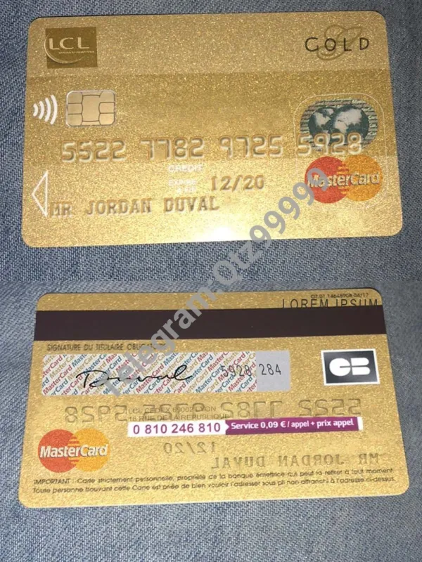 LCL Visa/Mastercard Gold Card 法国银行维萨/万事达金卡PS/PSD模板(V2版)