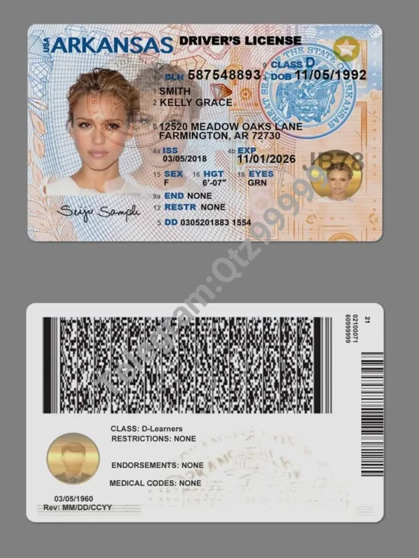 USA美国阿肯色州Arkansas DL新版驾驶证/驾照高质量PSD模板