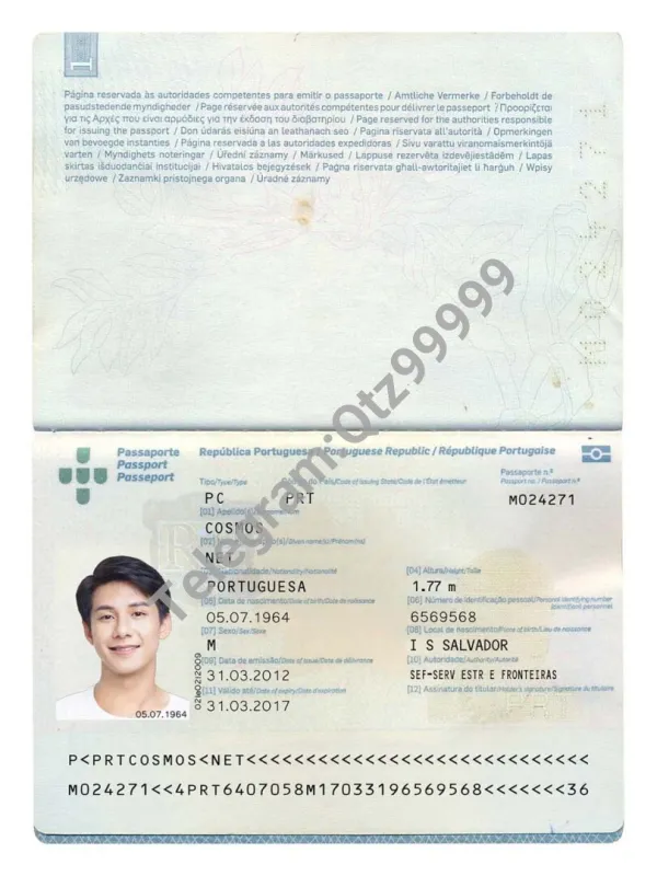 欧盟| Portugal Passport葡萄牙护照PSD/photoshop/PS模板