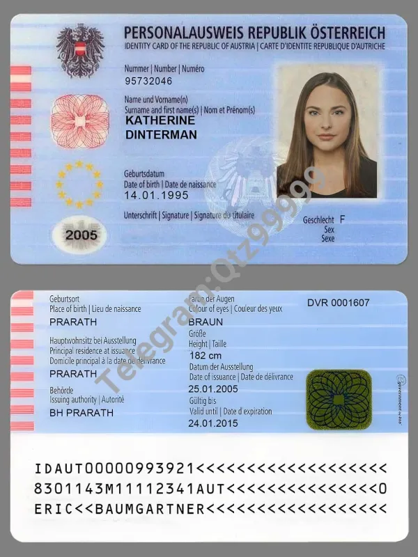 欧盟|Austria ID Card Template奥地利身份证卡PS/PSD模板（V1版）