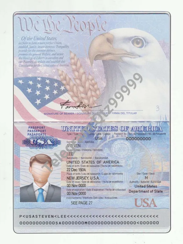 America|USA Passport Template美国护照PS/PSD模板（V1-1版）