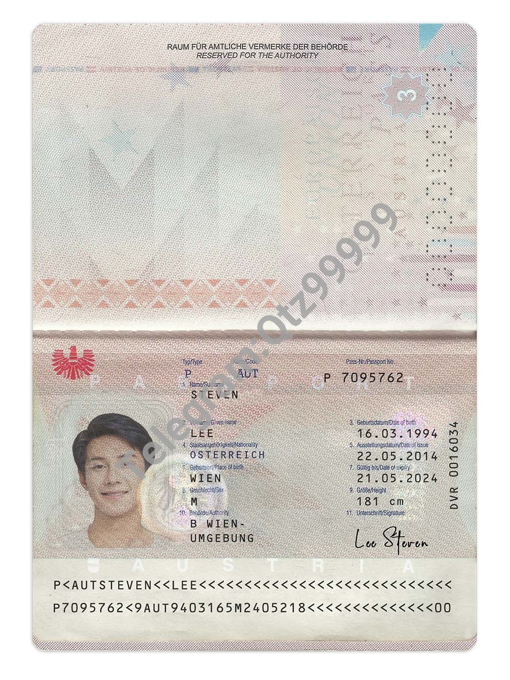 欧盟|Austria Passport Template奥地利护照PS/PSD模板（V2）