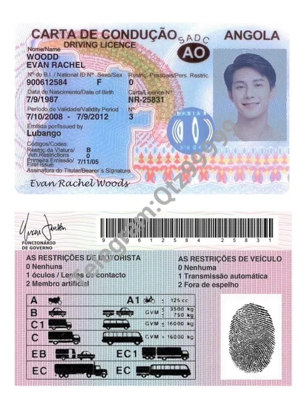 非洲 Angola安哥拉驾照 驾驶证PSD预览图