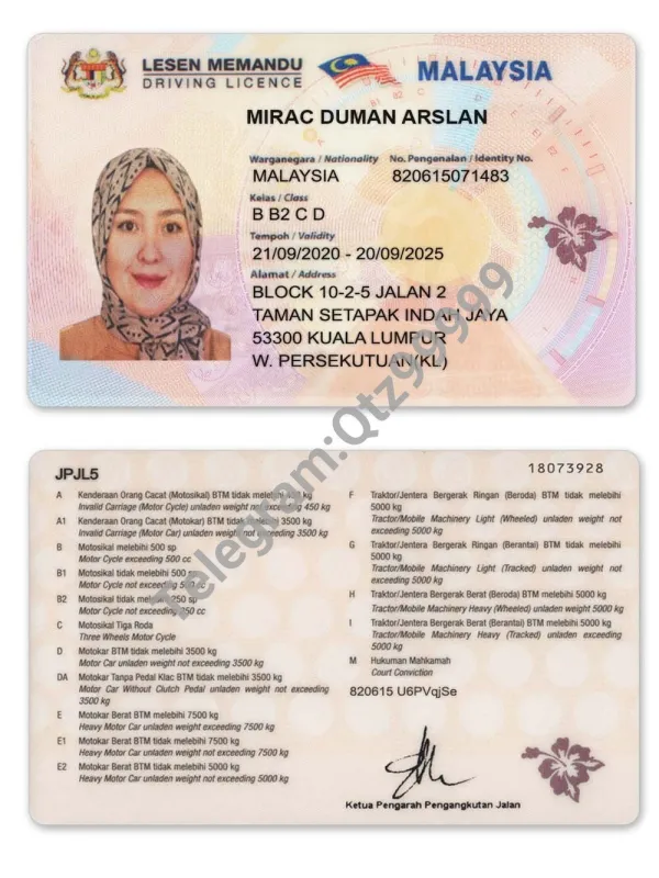 东南亚|Malaysia Driver License Template马来西亚驾照/驾驶证PS/PSD模板