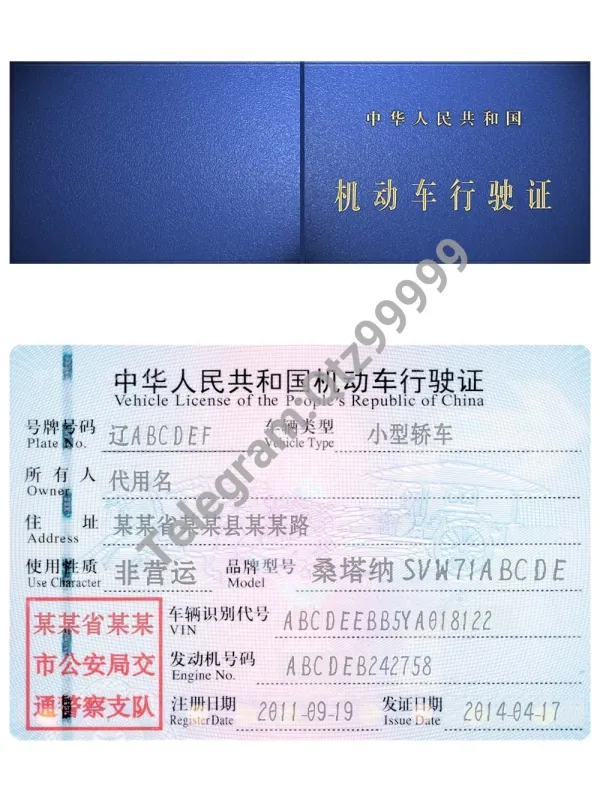 China Vehicle License机动车行驶证PS/PSD模板