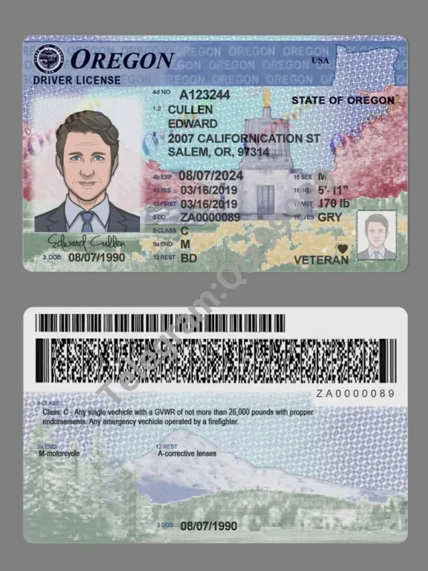 USA美国俄勒冈州Oregon DL新版驾驶证/驾照高质量PSD模板/PS/Photoshop