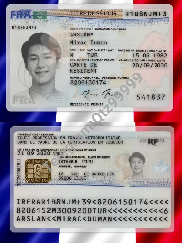欧洲|欧盟|France Residence Permit法国新版居留卡/居住证/暂住证PS/PSD模板(V2)