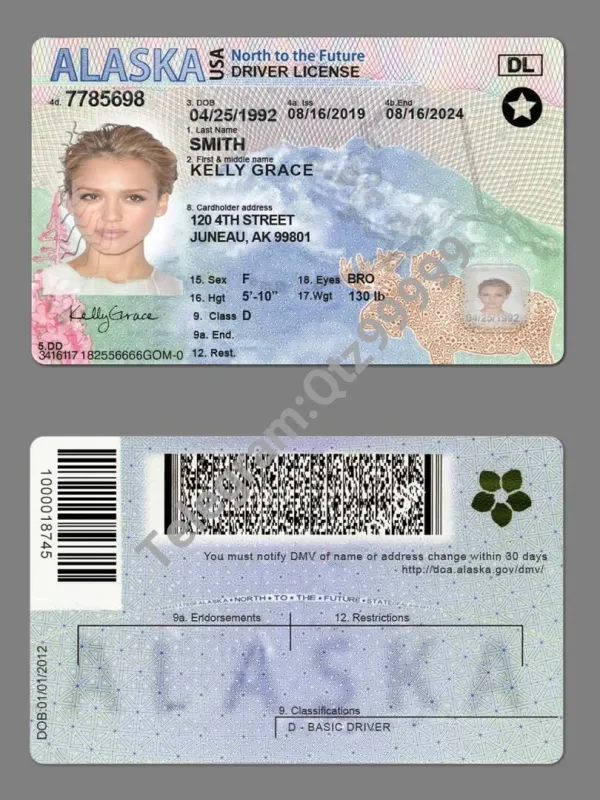 USA美国阿拉斯加Alaska DL新版驾驶证/驾照高质量PSD模板